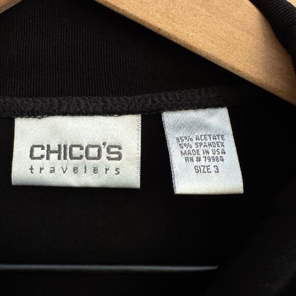 Chicos Travelers Size 3/XL Sleeveless Collared Quarter Zip Anti Wrinkle Blouse - Picture 7 of 7